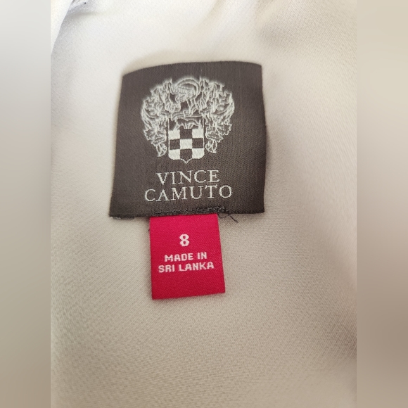 Vince Camuto Cream Navy Blue Jumpsuit Size 8 - Picture 2 of 4